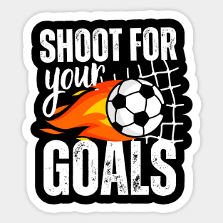 Shoot For Your Goals Soccer Boys Saying Distressed Graphic Sticker